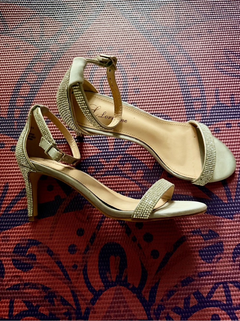Rhinestone Ankle Strap Heels